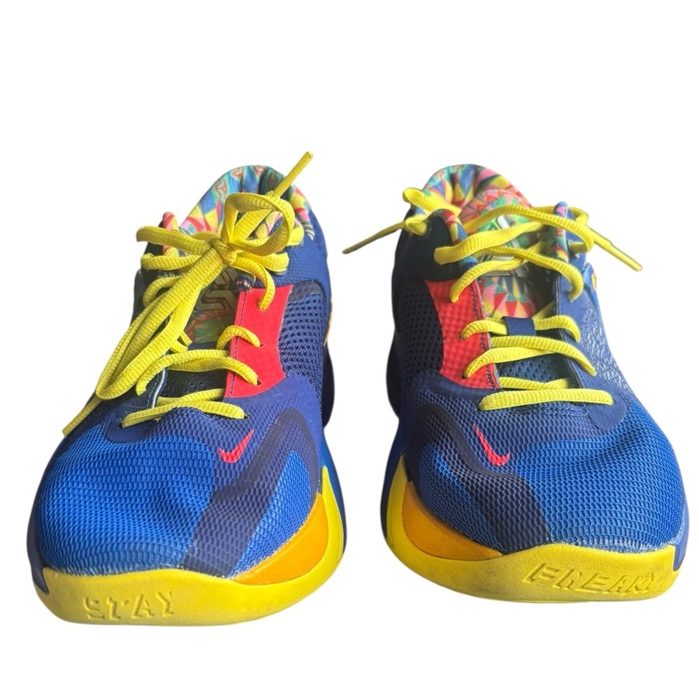 [DV3017-400] Kids Unisex Nike ZOOM FREAK 6Y SE GS 'KALEIDOSCOPE' Blue Yellow - Picture 2 of 8